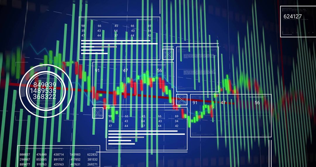 Animated Stock Market Chart Showing Data Visualizations