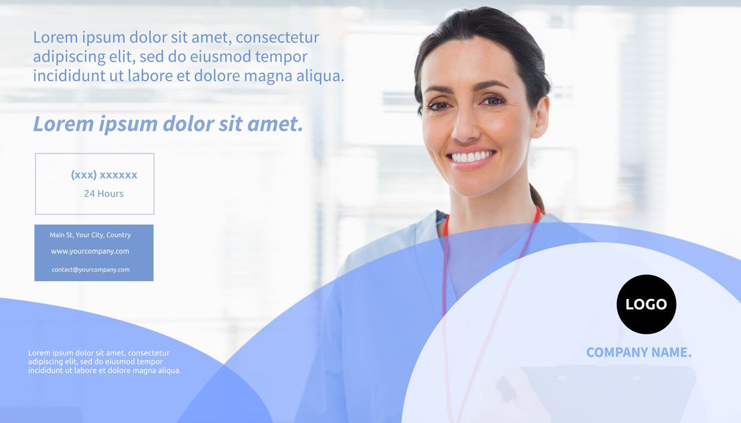 Professional Service Advertisement with Friendly Woman Conveying Trust