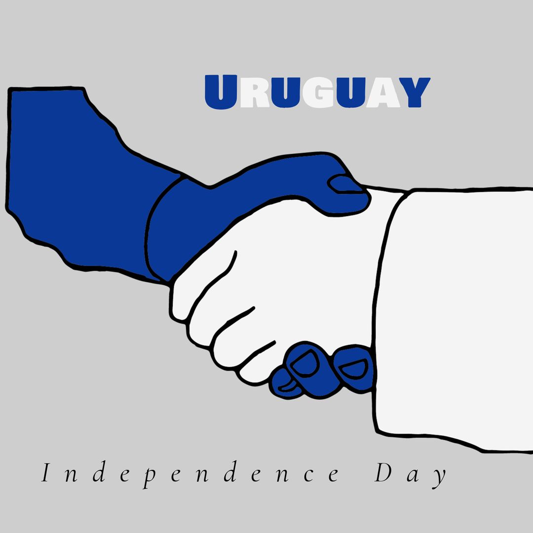 Uruguay Independence Day Handshake Illustration Celebrating Freedom and Unity