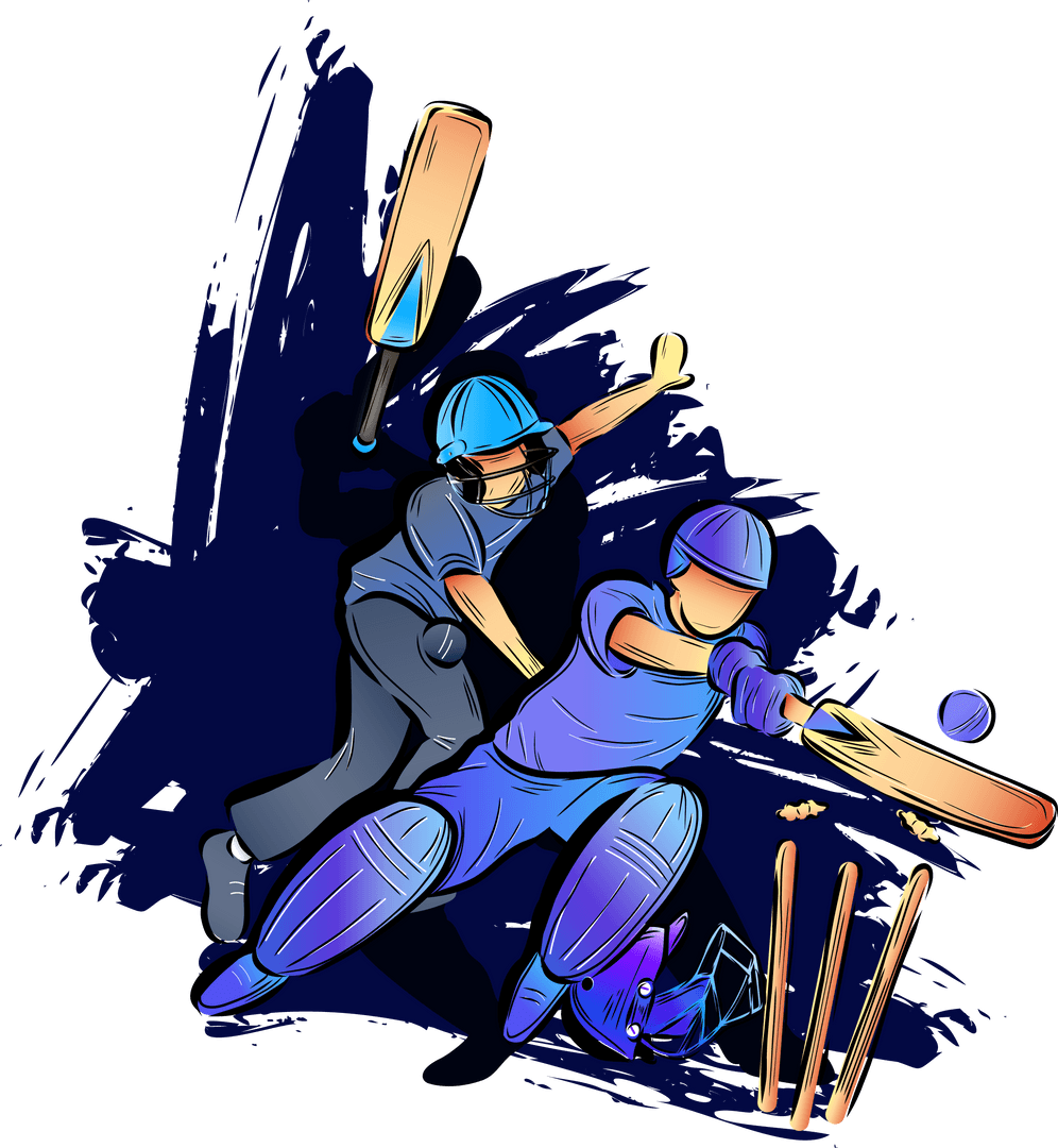 Transparent Cricket Players Batting and Catching with Dynamic Energy