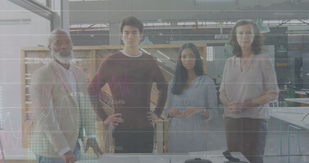 Diverse Team Analyzing Graph Overlays in Industrial Workspace Setting