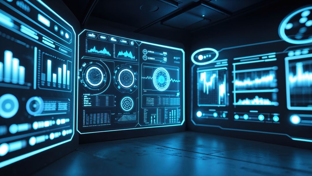Futuristic Holographic Dashboard in Sci-Fi Control Room