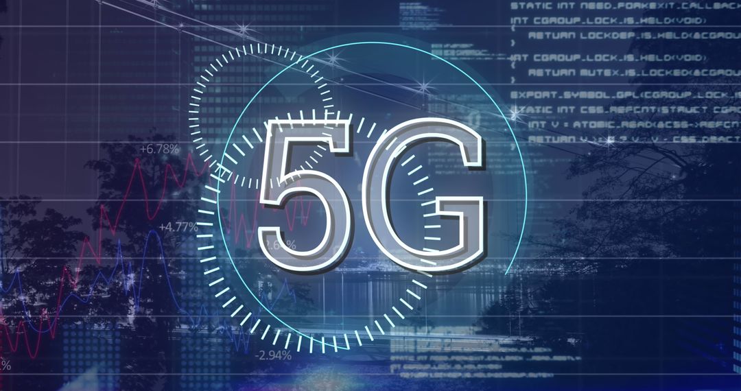 Digital Illustrative Concept of 5G Technology and Data Processing