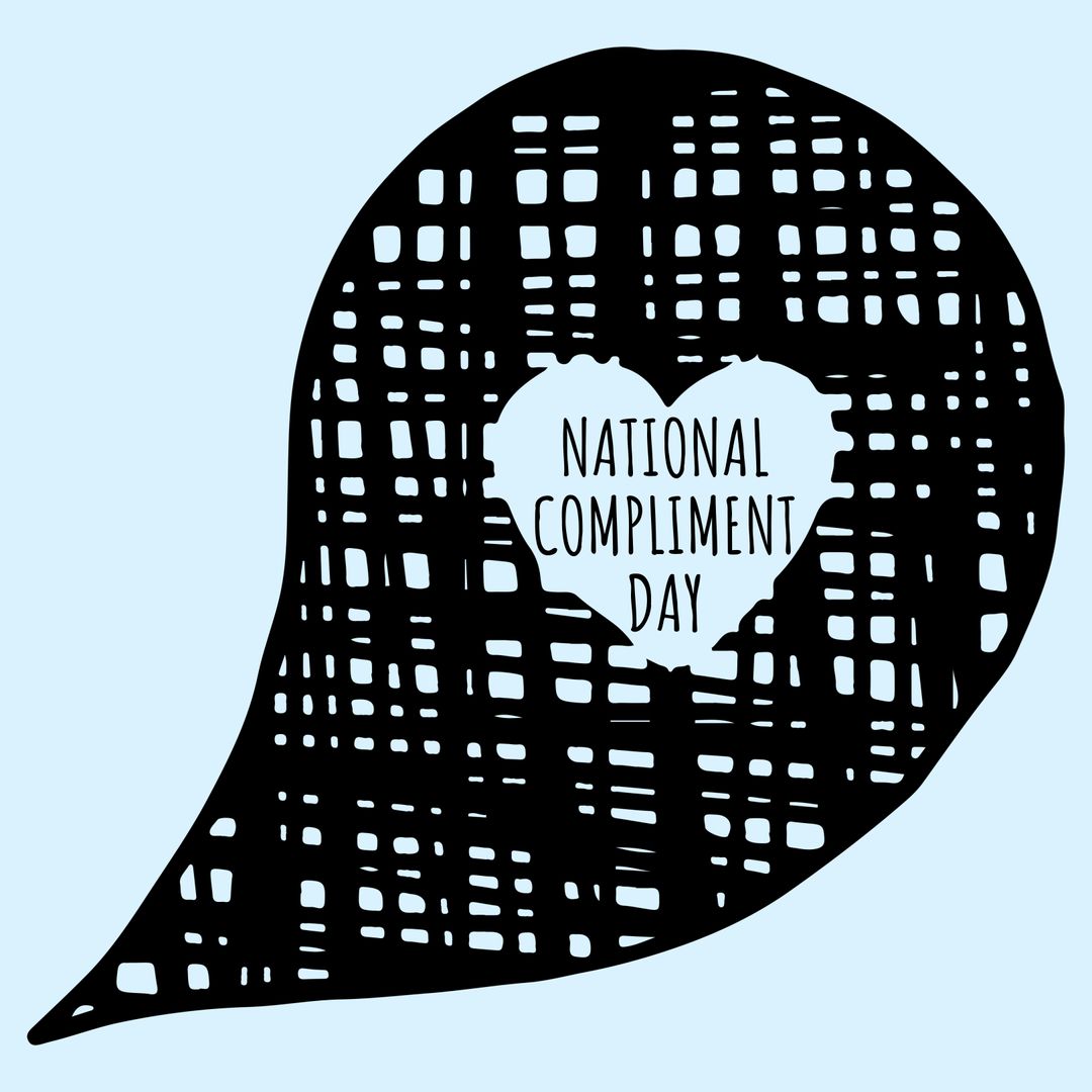 National Compliment Day Heart Speech Bubble Design