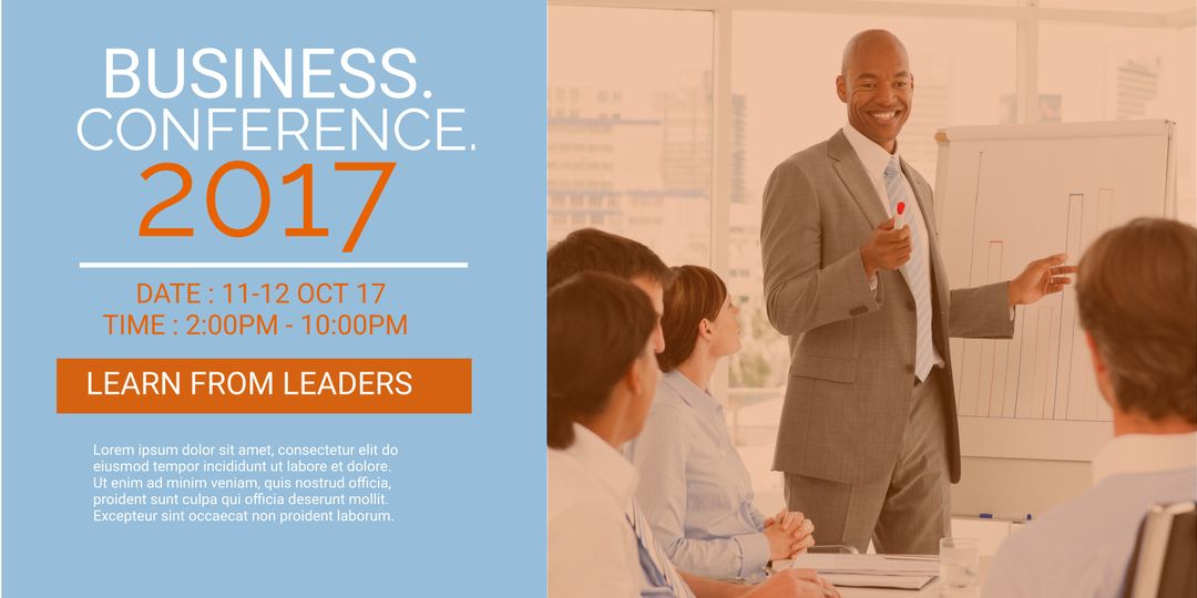 Confident Speaker Engages Audience at Business Conference 2017 - Download Free Stock Templates Pikwizard.com