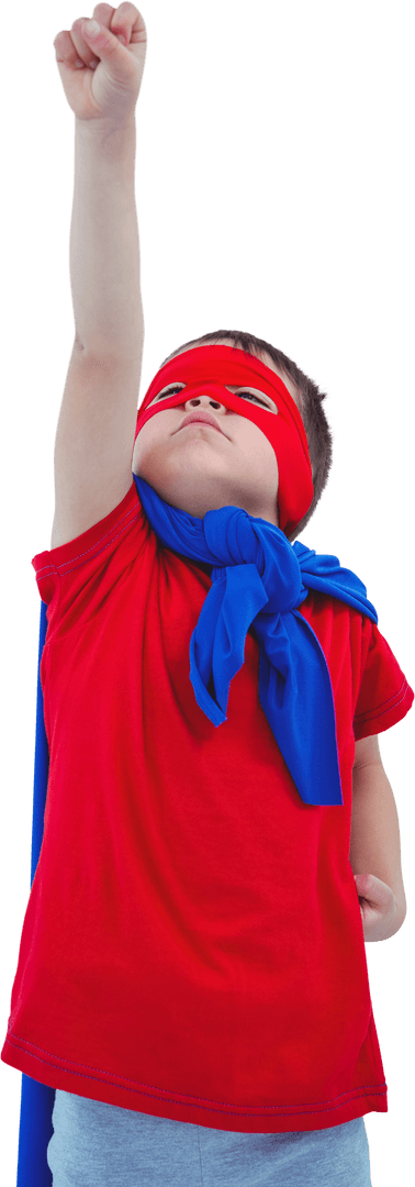 Transparent Superpowered Child Posing Heroically