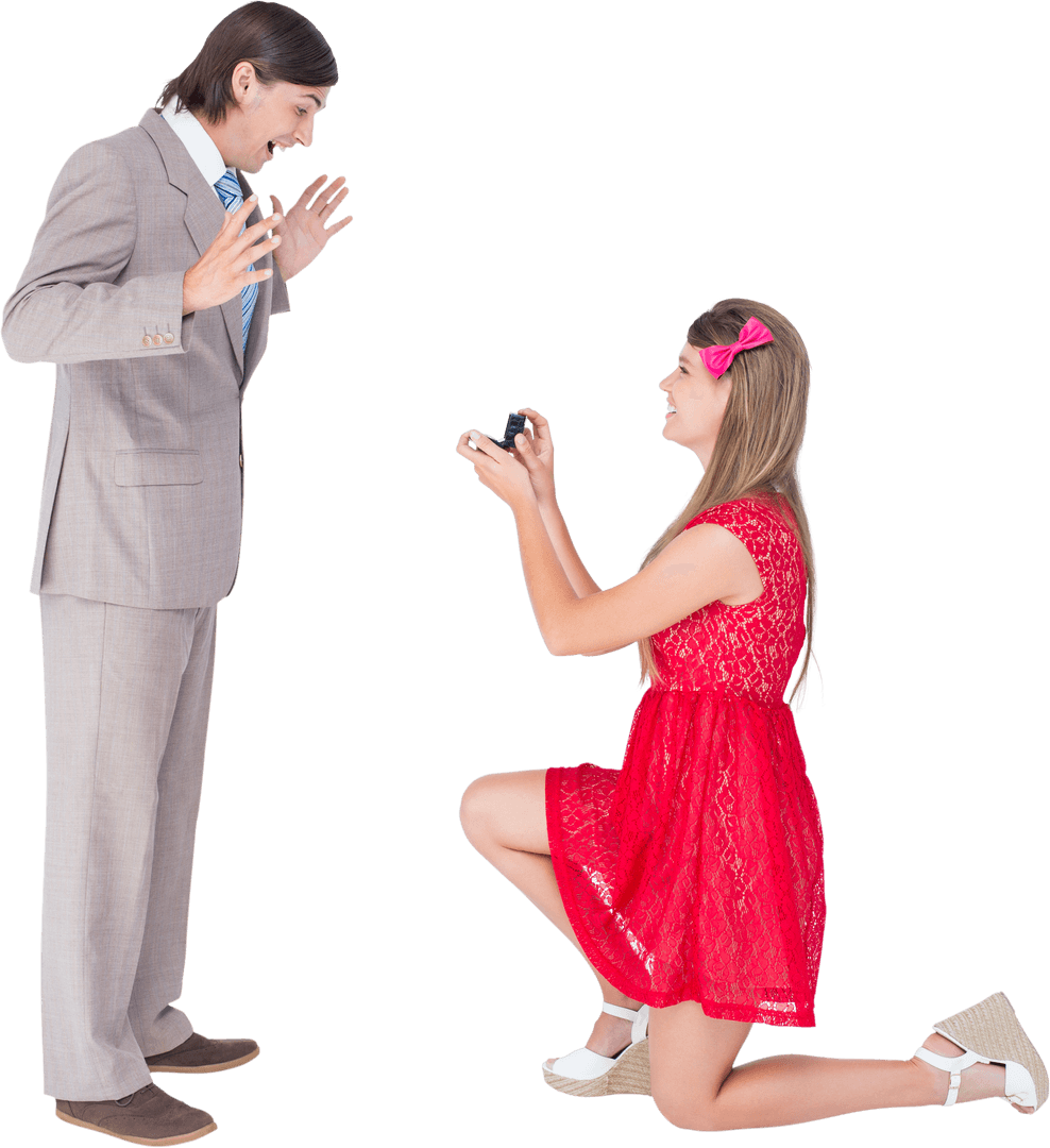 Transparent Rainbow Wedding Proposal With Diverse LGBT Couple