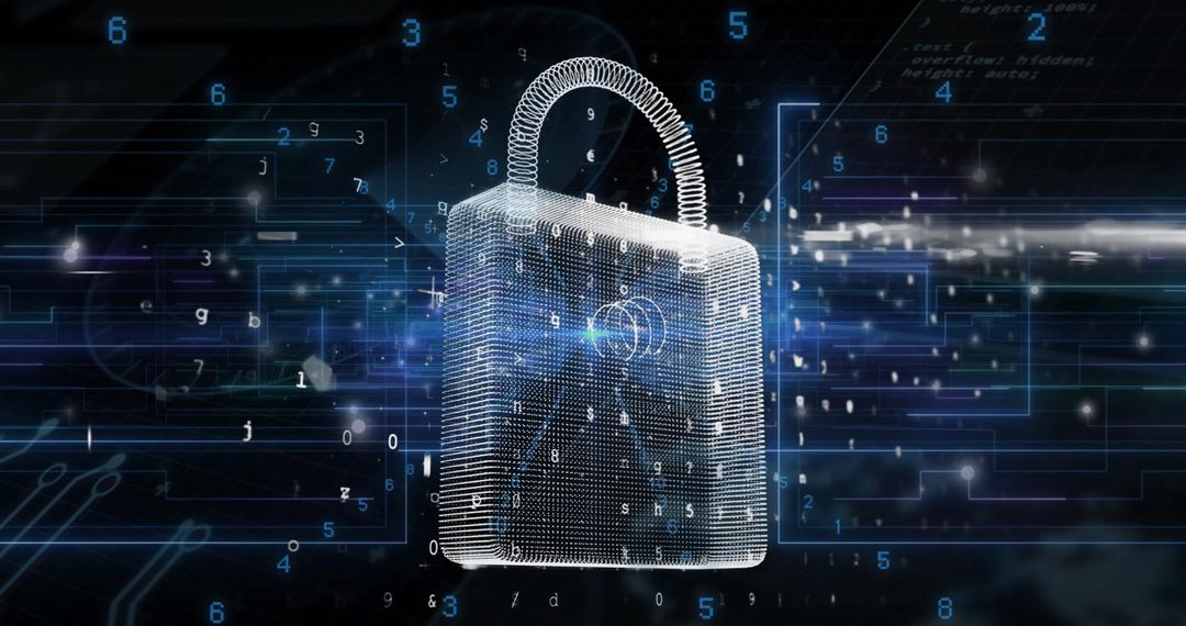 Digital Padlock Encircling Cybersecurity Data Flow