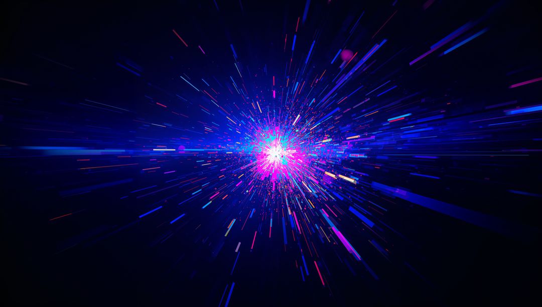 Vibrant Light Burst in Cosmic Digital Space