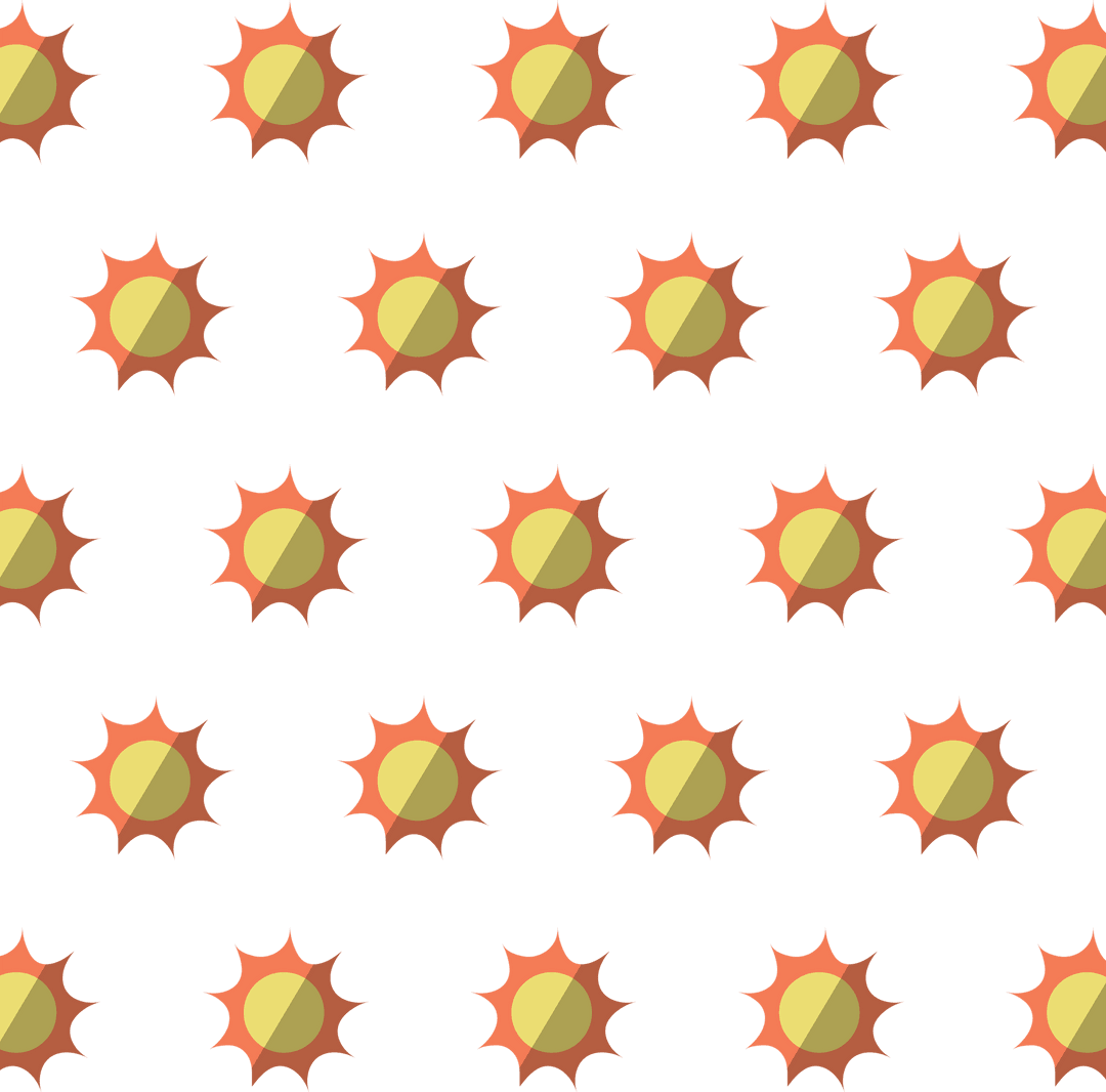 Orange and Yellow Suns Repeating on Transparent Background