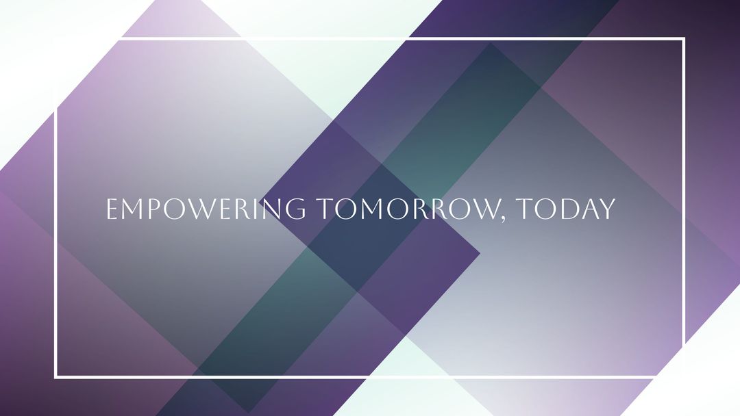 Empowering Tomorrow Today Text Over Purple Geometric Pattern - Download Free Stock Templates Pikwizard.com