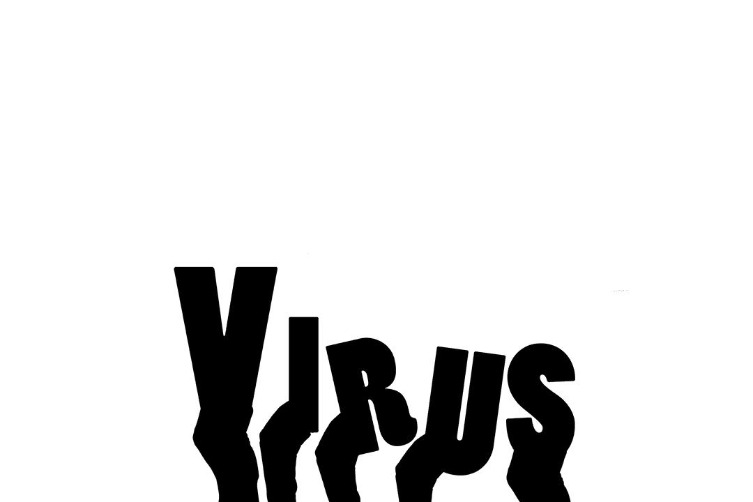 Hands Holding Virus Text Illustration on Transparent Background