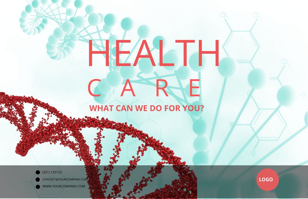 Healthcare Innovation Presentation Template with DNA Strand Illustration