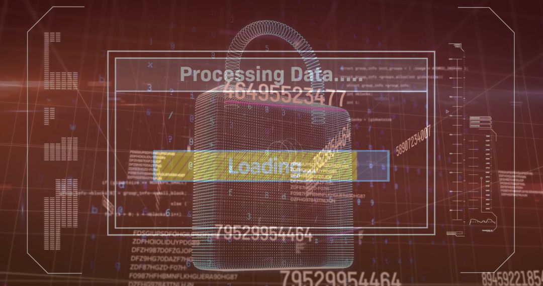 Digital Data Protection Background with Lock Icon