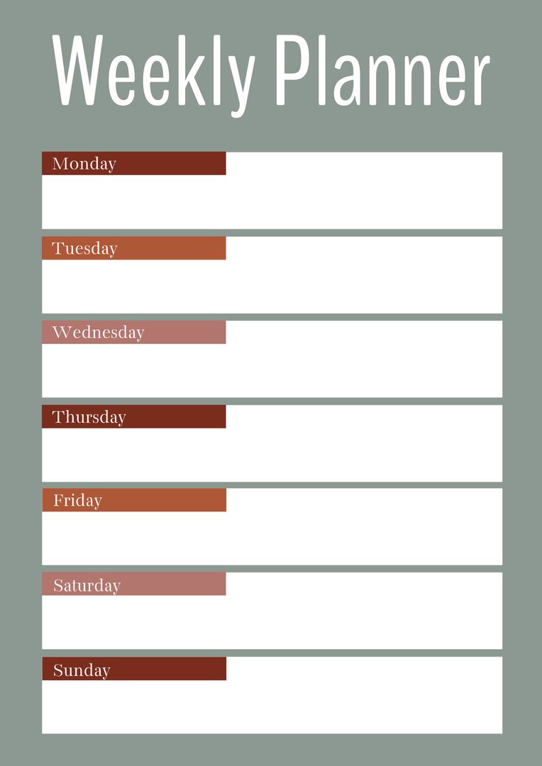 Minimalist Weekly Planner Template - Download Free Stock Templates Pikwizard.com