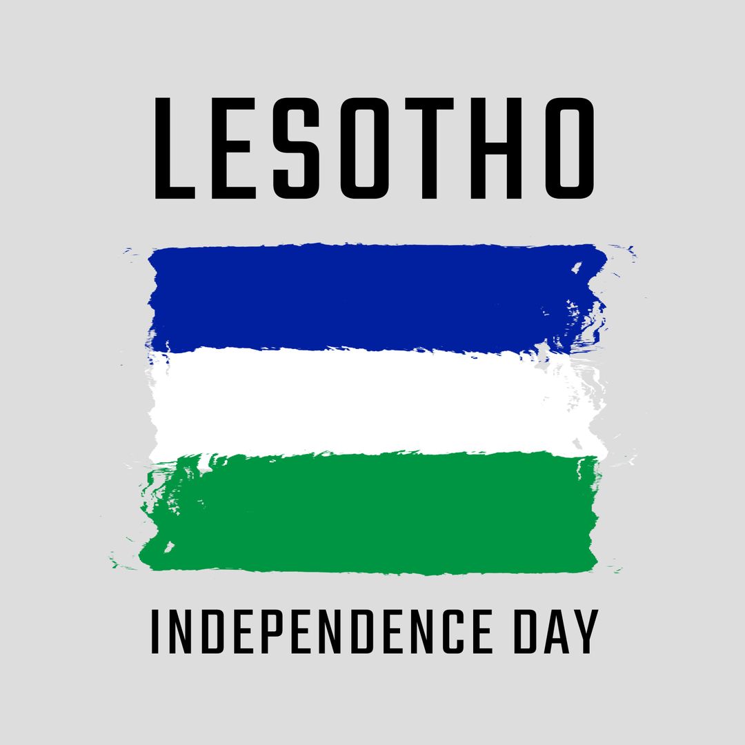Lesotho Independence Day Banner with Abstract Flag Design