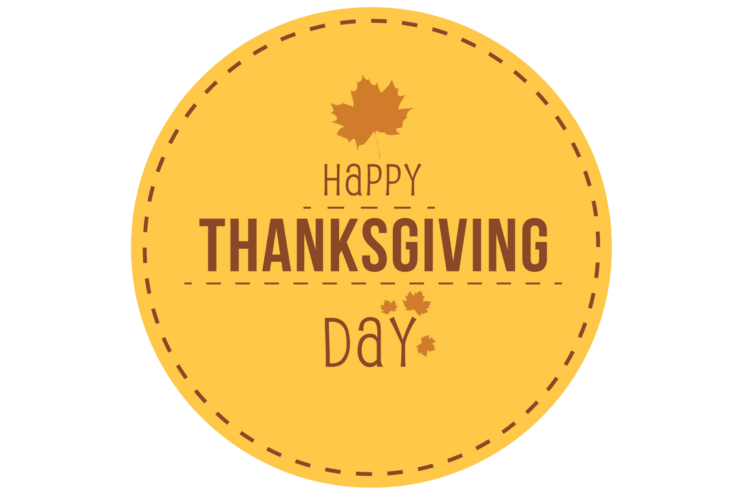 Round Thanksgiving Design on Transparent Background