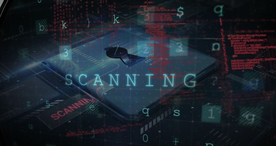 Cybersecurity Concept with Digital Lock and Data Matrix