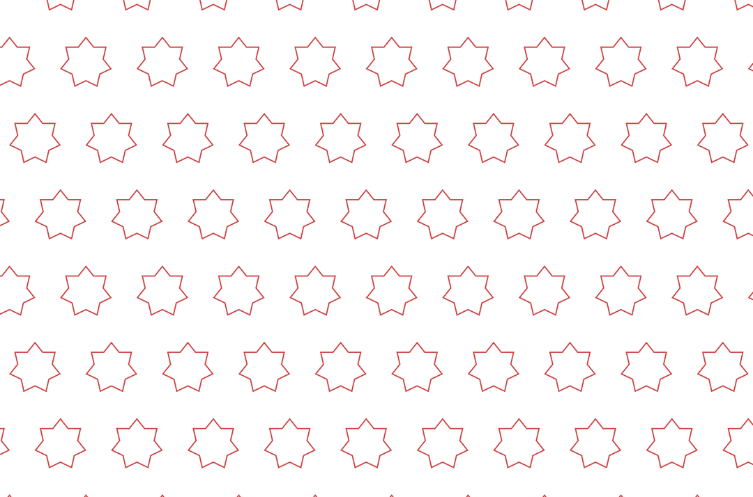 Seamless Red Star Shapes Pattern on Transparent Background