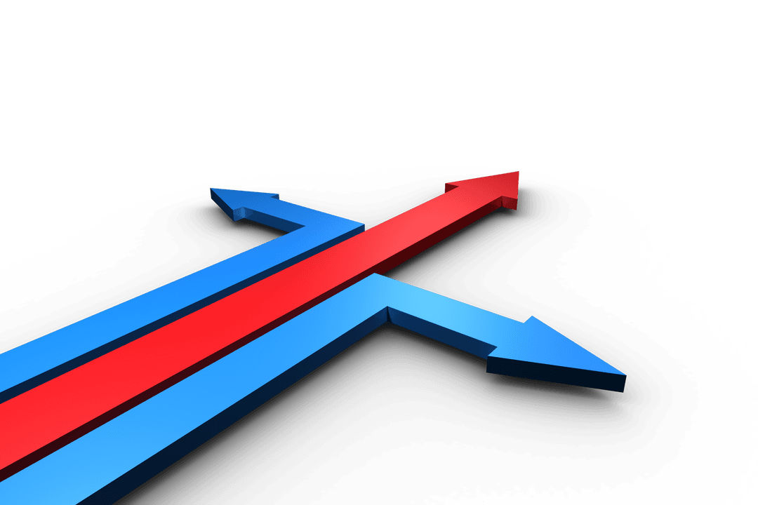 Intersecting Red and Blue Arrows on Transparent Background - Download Free Stock Images Pikwizard.com