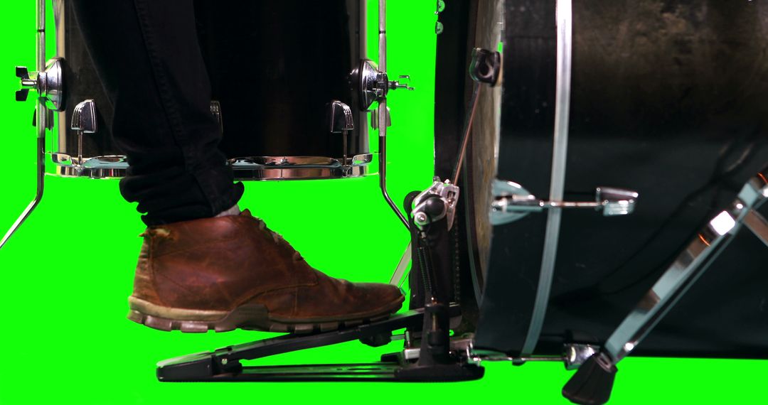 Foot Playing Bass Drum Pedal on Green Screen Background - Free Images, Stock Photos and Pictures on Pikwizard.com