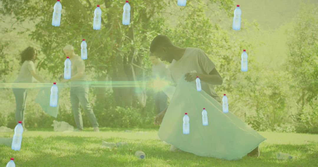 Community Volunteers Engaged in Recycling Digital Concept