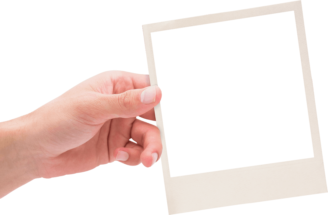 Hand Holding Blank Transparent Photo Frame Isolated