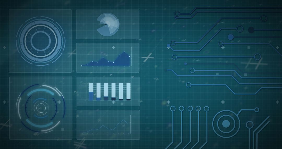 Futuristic Digital Interface with Circuit Board Graphics