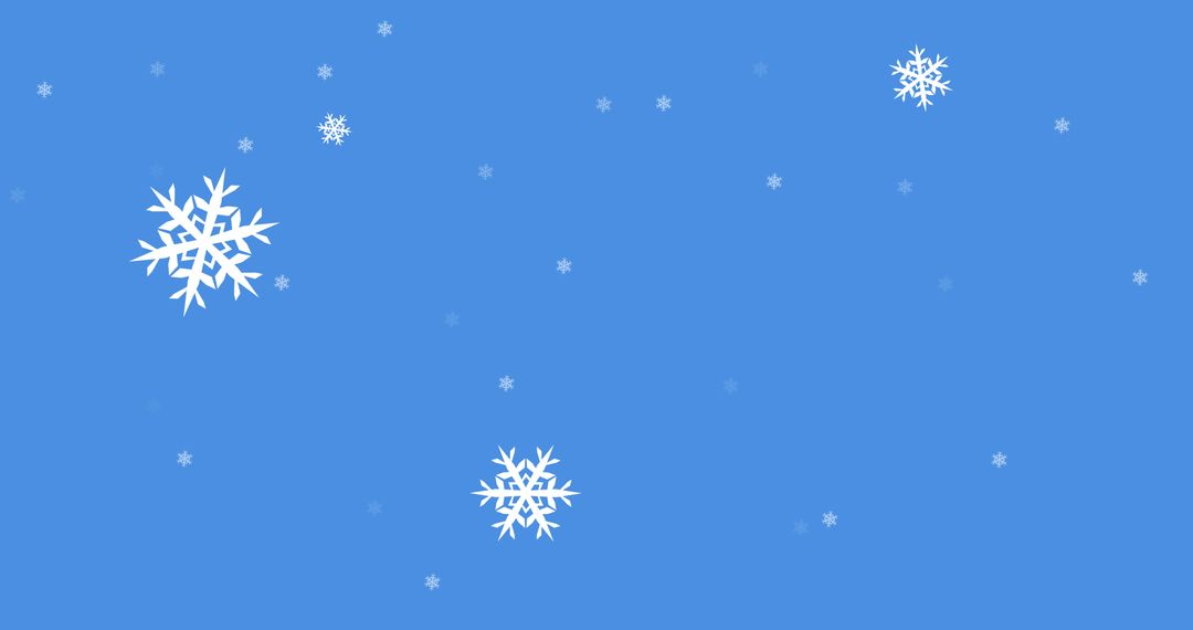 Falling Snowflakes on Blue Background Highlight Winter Magic