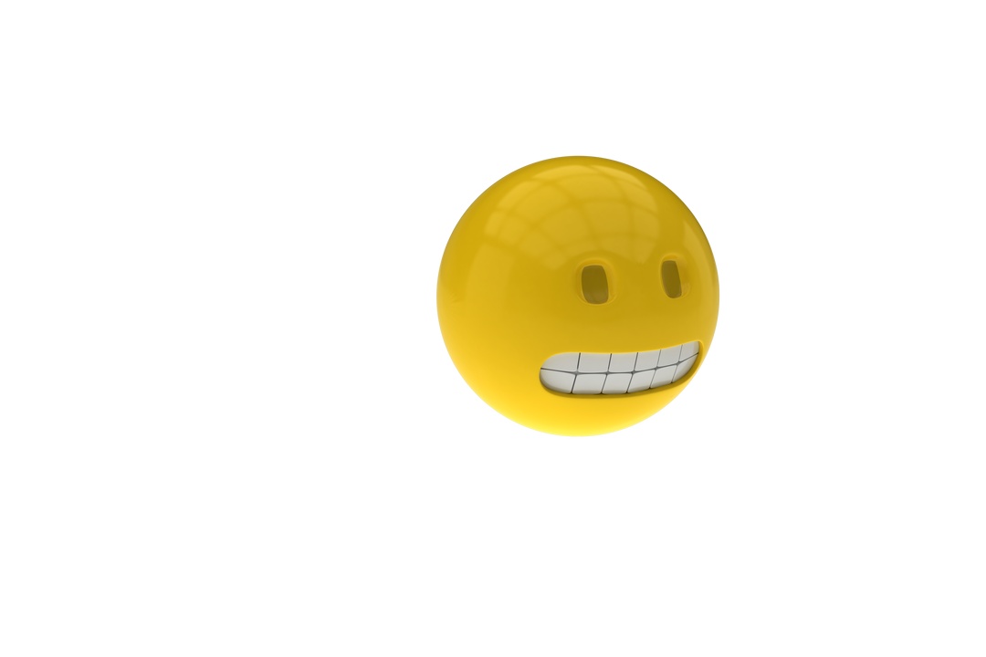 3D yellow transparent smiley clenching teeth expression background - Download Free Stock Images Pikwizard.com