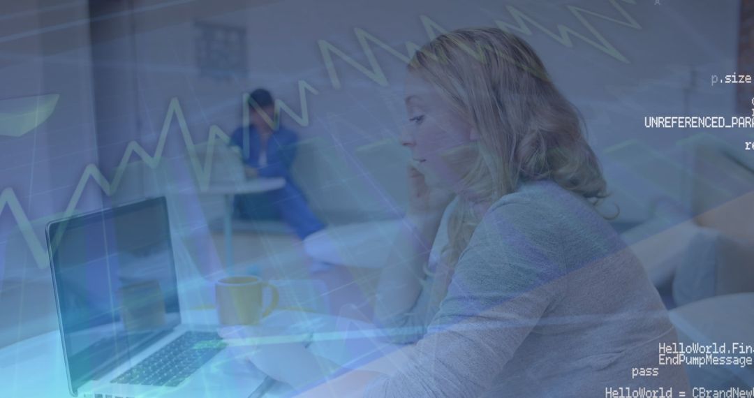 Caucasian Businesswoman Analyzing Data while on Smartphone Call