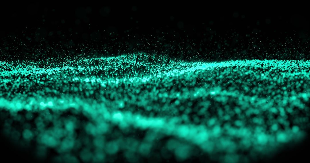 Abstract Green Digital Wave Background in 3D Rendering