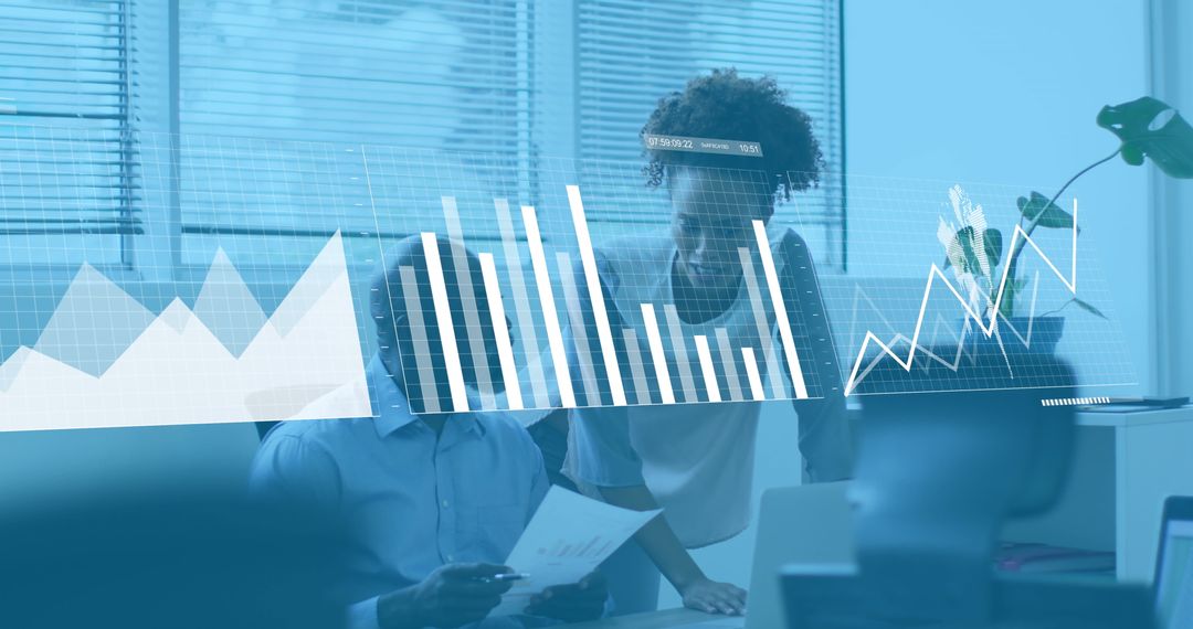 Business Professionals Analyzing Data with Advanced Graphs
