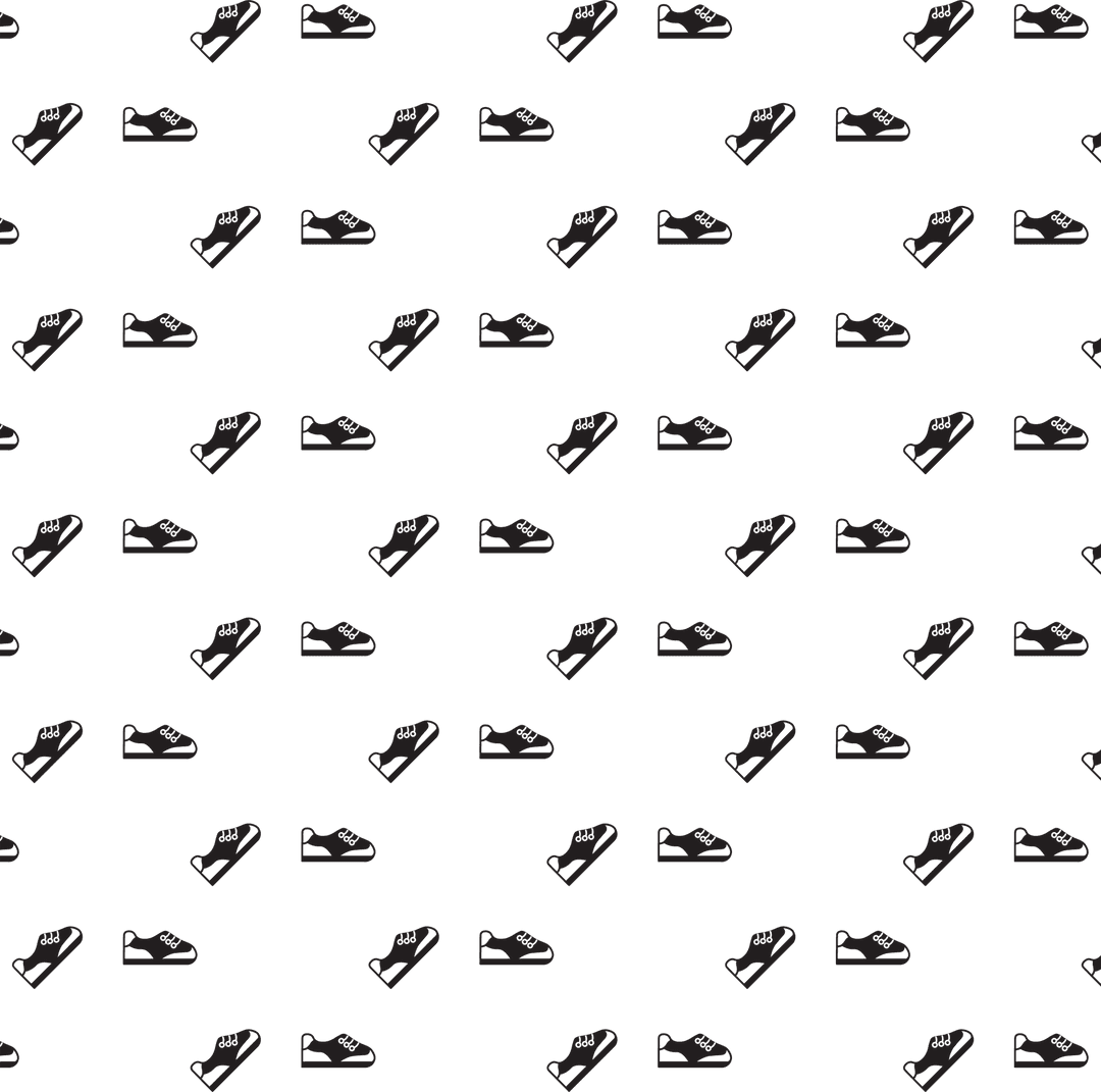 Seamless Fashion Shoe Pattern on Transparent Background