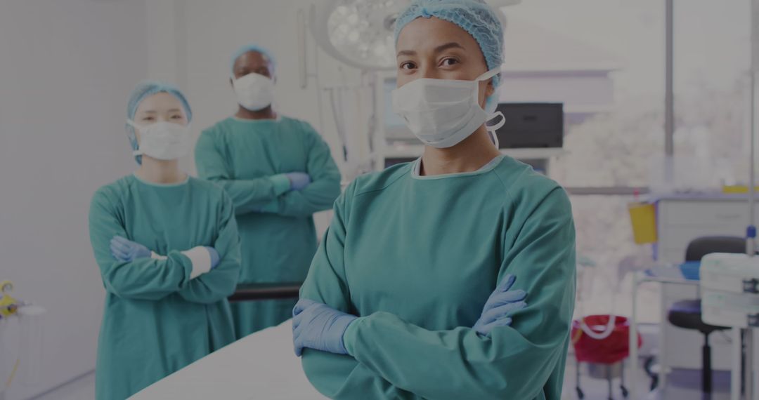 Diverse Surgical Team Ready in Operating Room