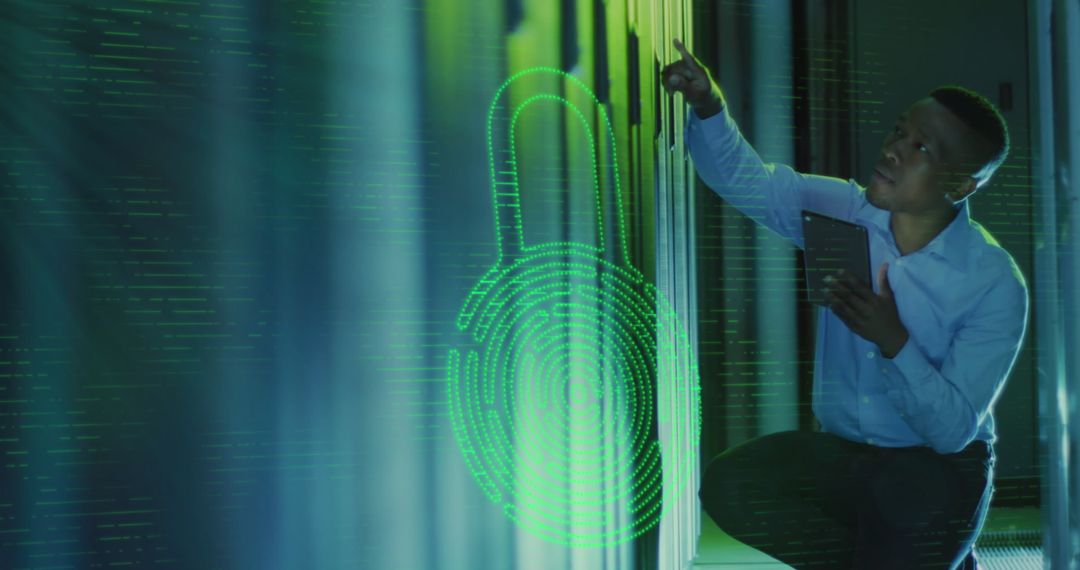 Cybersecurity Expert Analyzing Digital Data Securely