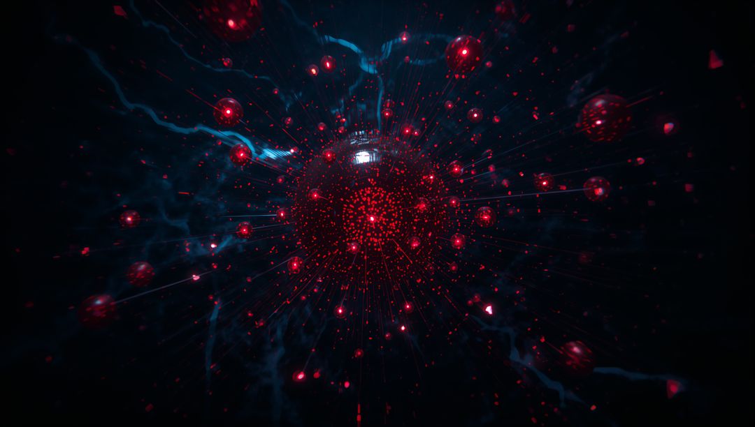 Radiant Red Particles in Dark Cosmic Space