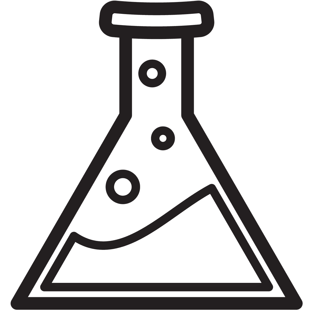 Black Flask Icon with Transparent Background for Science Chemistry