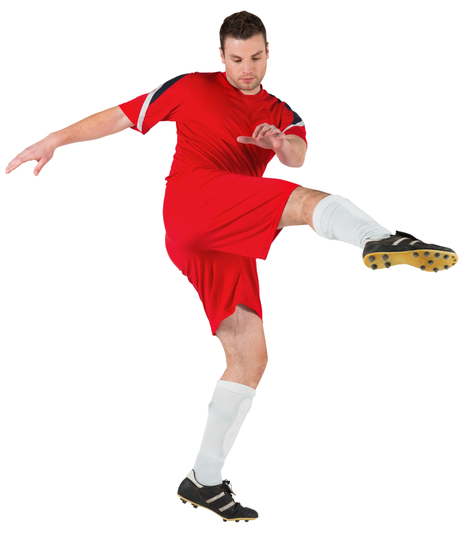 Transparent Football Player Kicking in Red Uniform - Download Free Stock Images Pikwizard.com