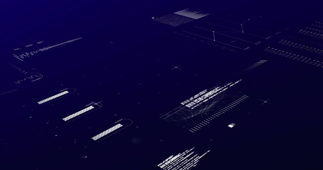 Futuristic Digital Interface with Data Analytics Icons