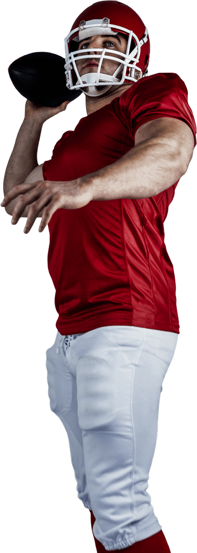 Transparent American Football Player Throwing
