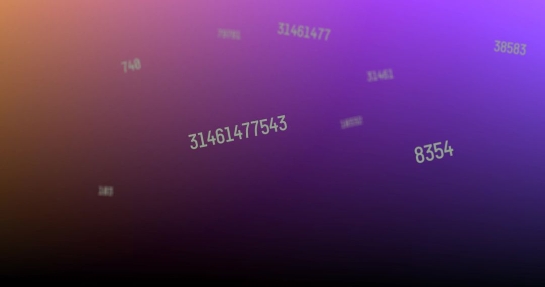 Abstract Floating Numbers on Colorful Gradient Background