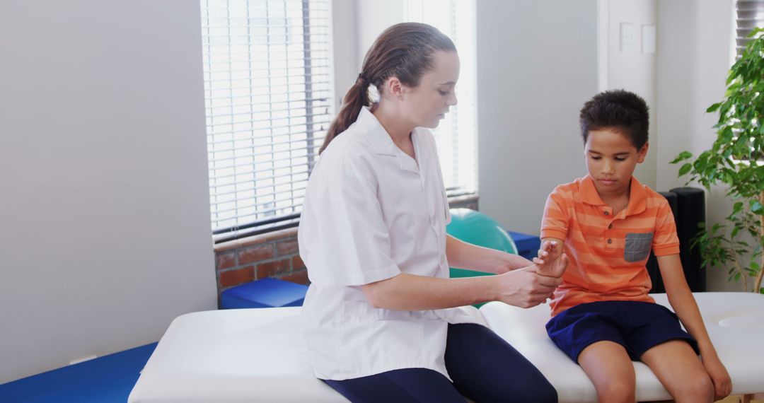 Nurse Caring for Child in Clinical Environment - Free Images, Stock Photos and Pictures on Pikwizard.com