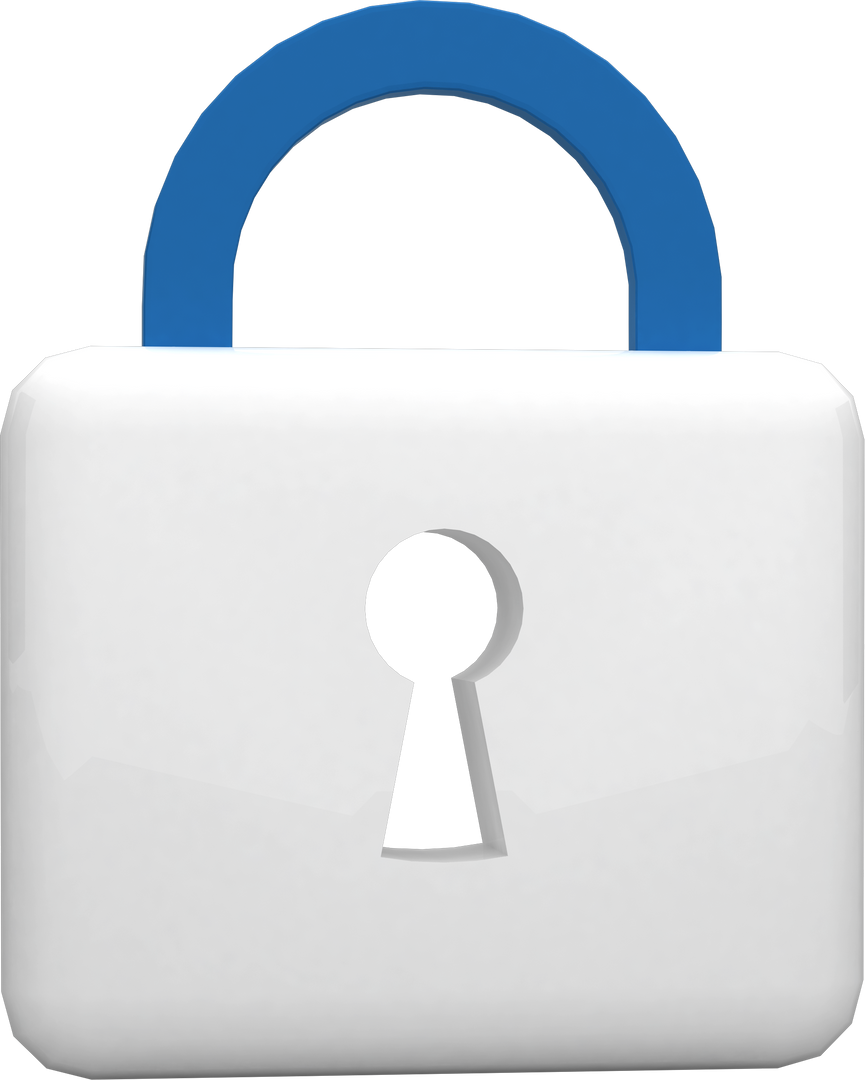 Transparent Illustration of White Padlock with Blue U-Shackle - Download Free Stock Images Pikwizard.com