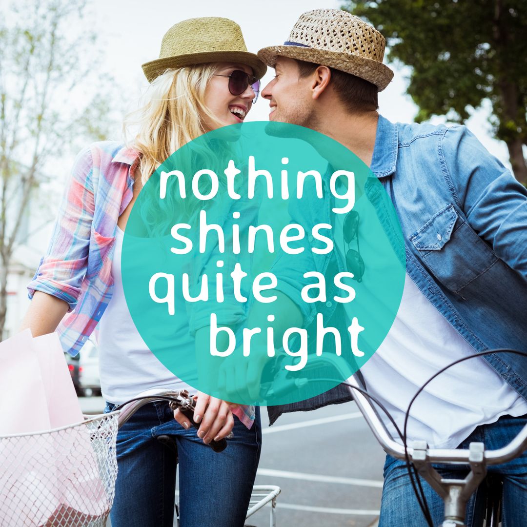 Happy Couple Enjoying Bicycle Ride on Sunny Day