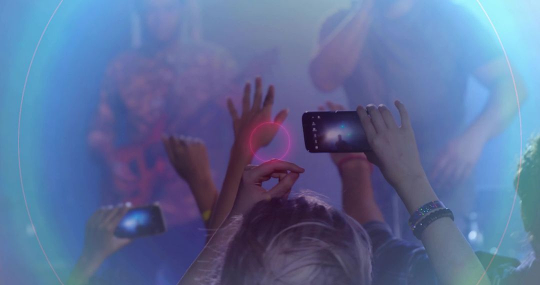 Excited Crowd Recording Live Music Performance on Smartphones
