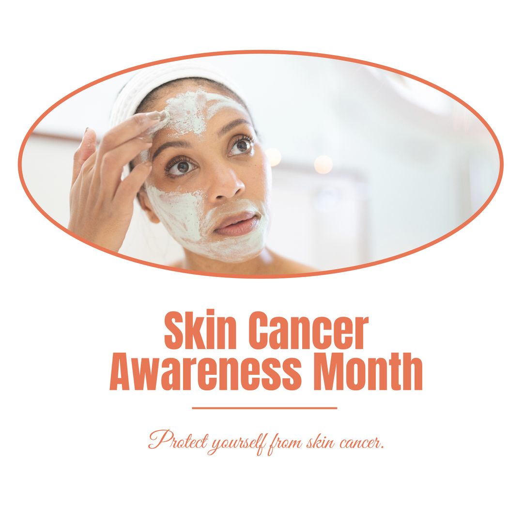 Skin Cancer Awareness Month Concept with Woman Applying Face Cream - Download Free Stock Templates Pikwizard.com