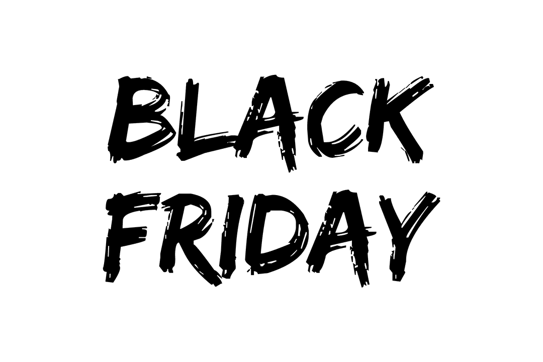 Black Friday Text with Transparent Background for Shopping Promotions
