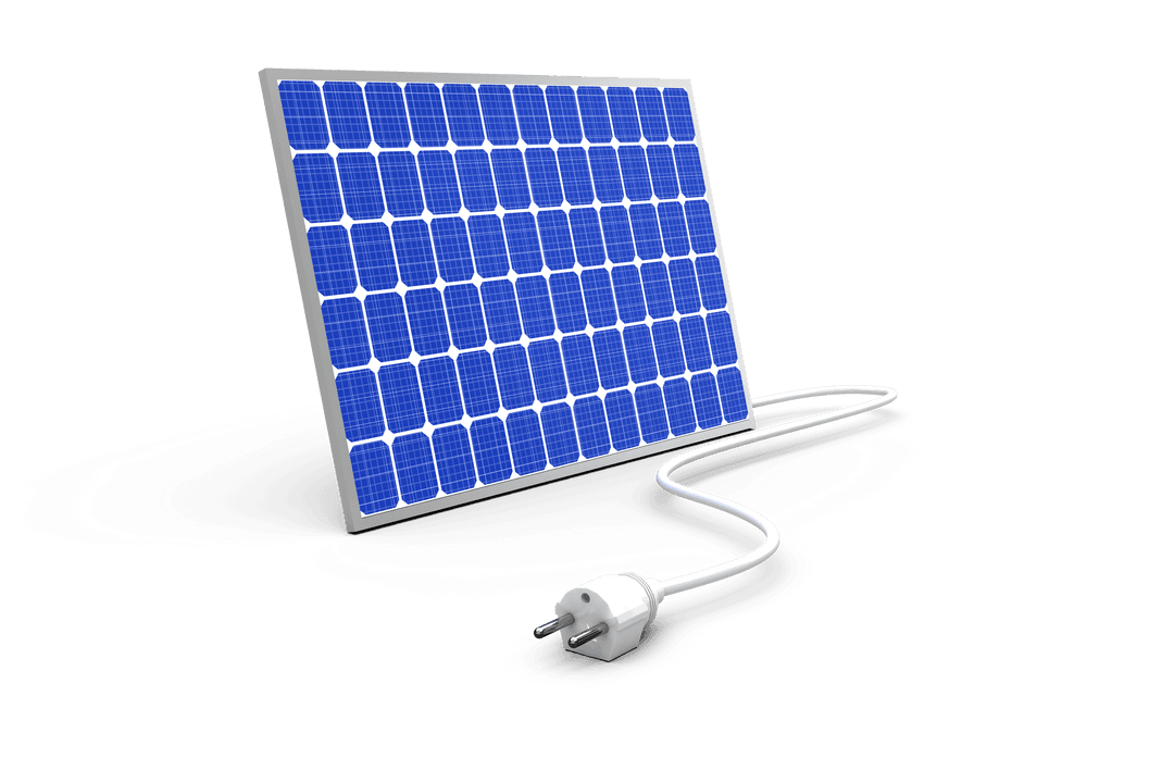 Transparent Solar Panel with Power Cord Plug Illustration