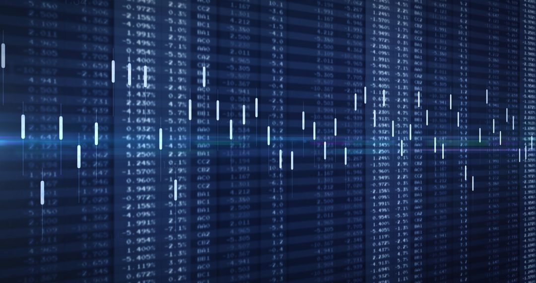 Digital Stock Market Data Display with Graphical Insights